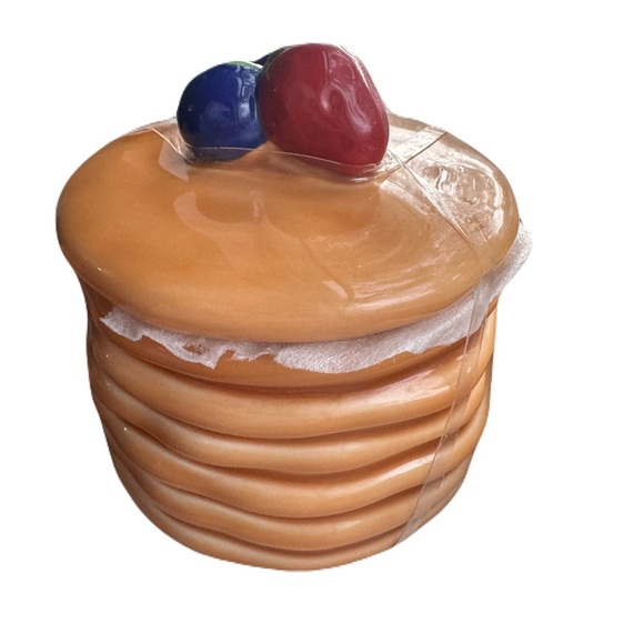 Pancake Shaped Stoneware Canister - Picture 3 of 6